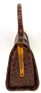 lot 429 image: Vintage Tobacco Color Crocodile Embossed Handbag