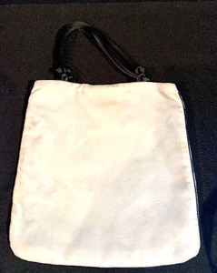 lot 431 image: Pretty PRADA Cloth Handbag, White with Black Lining