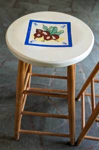 lot 472A image: Pair of Union City Counter Height Painted Wood Stools