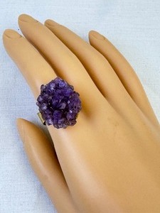 lot 28A image: Stunning 18k and Amethyst Cluster Ring