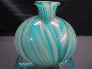 Vase with Shades of Teal & Gold