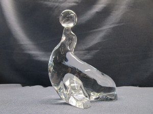 Solid Glass Dolphin With Ball