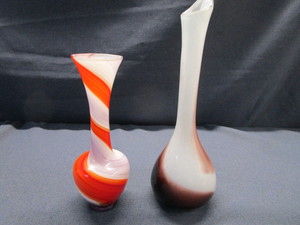 Pair Vases Swirl & Pulled