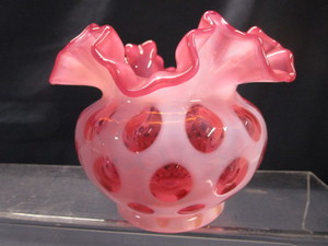 Opalescent Cranberry Bowl