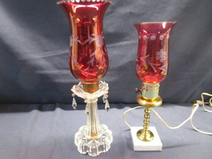 Victorian Cranberry Lamps