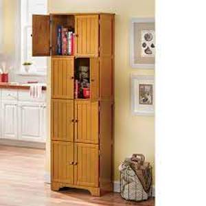 lot 4 image: Westwick 8-Door Cabinets-Oak