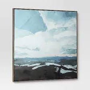 lot 3 image: 36 x 36 Blue Sky Landscape Framed Canvas - Threshold