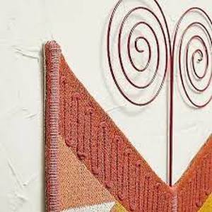 lot 11 image: 24 x 24 Oversized Woven Butterfly Decorative Wall Sculpture Brown - Opalhouse