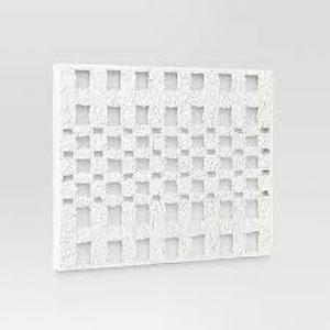 lot 14 image: 30 x 22 Metal and Paper Pulp Geometric Wall Sculpture Off-White - Threshold