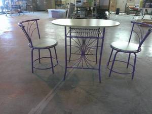lot 8 image: 3-Piece Colorful Bistro Dining Set-Purple