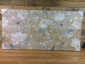 lot 48 image: 47 x 23 12 Floral Framed Wall Canvas - Threshold