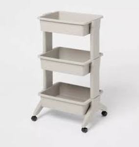lot 60 image: 3 Tier Utility Cart Gray - Brightroom-Crack on One Side