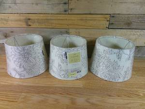 lot 95 image: Set of 3 Toile Stitch Lamp Shade Shell - Threshold