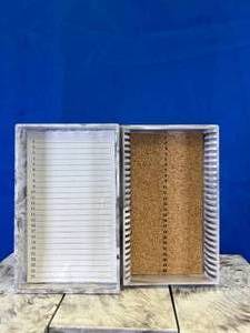 lot 49 image: 22 - Microscope Slide Box Holders Cork Plastic