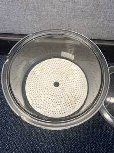 lot 80 image: Desecator With Ceramic Plate 9 34 Inch Inner Diameter (Has Minor Chip On Side)