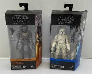 lot 34 image: Star Wars Action Figures (NIB)  New Republic Security Droid & Boba Fett (Prototype Armor) (NIB)