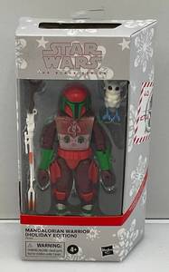 lot 35 image: Star Wars The Black Series Mandalorian Warrior (Holiday Edition) (NIB)