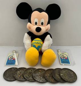 lot 73 image: Misc. Vintage Disney Mickey Mouse Items Including Metal Coasters & More