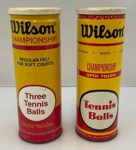 lot 76 image: Vintage Wilson Tennis Ball Cans Each Contian Two Balls