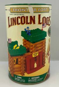 lot 90 image: 2000 Wooden Lincoln Logs Frontier Fort In Original Tin
