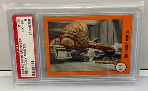 lot 112 image: PSA Graded (6) 1961 Horror Monster Series Trading Card The Deadly Mantis