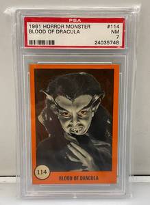 lot 146 image: PSA Graded (7) 1961 Horror Monster Series Trading Card  Blood Of Dracula
