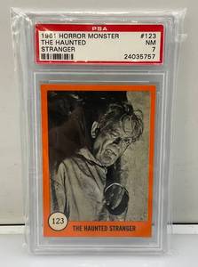 lot 147 image: PSA Graded (7) 1961 Horror Monster Series Trading Card The Haunted Stranger 