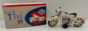 lot 167 image: Xonex Brand Limited Edition Harley Davidson Friction Drive Motorcycle 1950s Tin Toy Reproduction (Pre-Owned In Original Box)