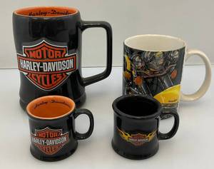 lot 188 image: Misc. Harley Davidson Coffee Mugs 2 Miniature