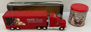 lot 201 image: 2000s Coca- Cola Limited Edition Collectors Semi Trucks (Pre-Owned Displayed Only) In Original Box & Coca-Cola Tin