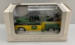 lot 226 image: SpecCast Limited Edition Die-Cast Metal Collector John Deere 1957 Chevy Pickup With John Deere Snowblower