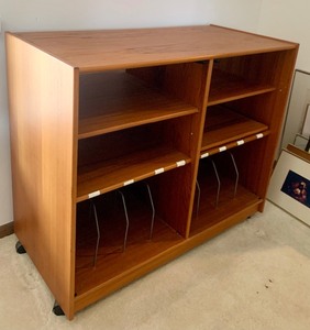 lot 81 image: Vintage Stereo Cabinet with Vinyl Record Storage, Pull Out Drawer and More