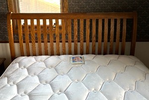 lot 3 image: Wooden Queen Bed Frame