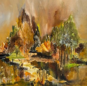 lot 4 image: Original Abstract Painting by Dorer