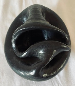 lot 36 image: Black Abstract Pinch Vase