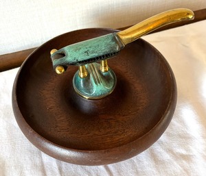 lot 37 image: Vintage Wooden and Brass Nutcracker
