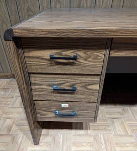 lot 102A image: Large Vintage Wood Office Desk