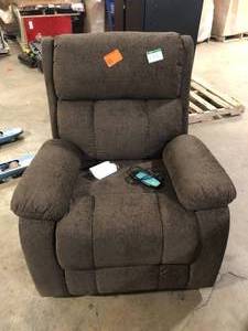 lot 9 image: Elon Brown Heated Massage Recliner by Noble House   Customer Returns See Pictures