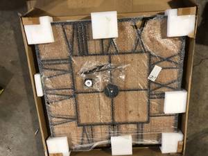 lot 25 image: HOMCOM 36 in. Large Wall Clock, Square Silent Non Ticking Metal Wood Farmhouse Clocks Decor  Customer Returns See Pictures