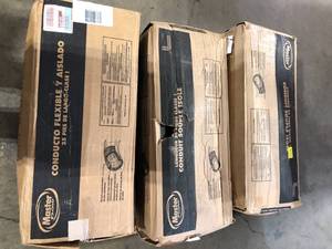 lot 45 image: Lot of 3 Master Flow 8 in. x 25 ft. Insulated Flexible Duct R8 Silver Jacket Customer Returns See Pictures