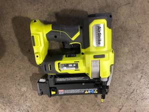 lot 29 image: RYOBI ONE 18V 18-Gauge Cordless AirStrike Brad Nailer (Tool Only)   Customer Returns See Pictures