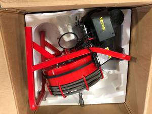 lot 38 image: VEVOR Electric Drain Auger 75 ft. x 12 in. Drain Cleaner Machine Customer Returns See Pictures