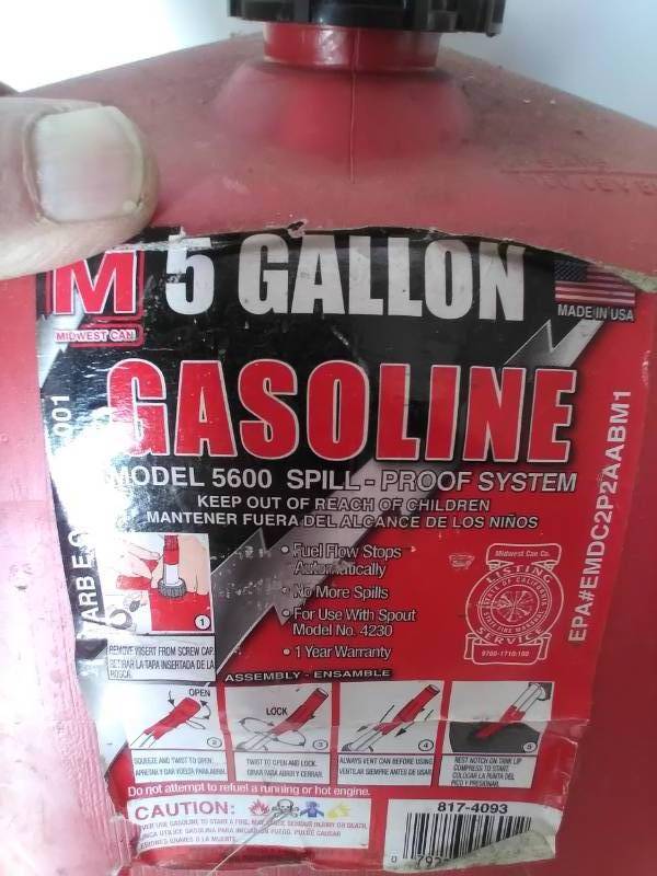 Lot of 3 Gas Cans (5 Gallon, 2 Gallon, 1 14 Gallon)