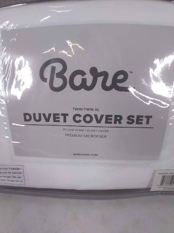 New Bare Microfiber Duvet Cover & Sham Set (White) - TwinTwin XL