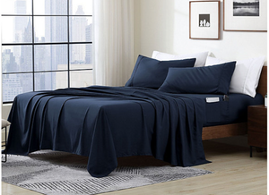 New Swift Home Easy-Fit Smart Sheet Set with 8 Side Storage Pockets on Fitted Sheet - Twin XL