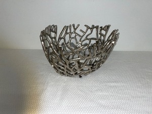 Decorative, Sculpted metal basket