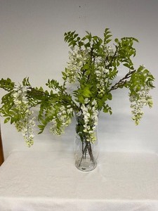 Glass Vase with Faux Greenery