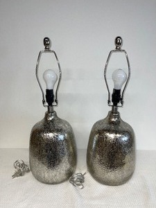 Set Of 2 Silver Metallic Table Lamps