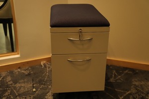 Rolling Locking 2 Drawer File Cabinet