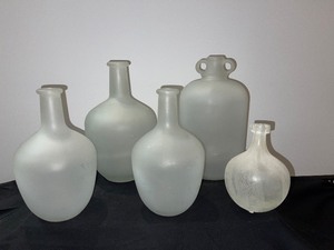 Lot of 5 Frosted Glass Vases